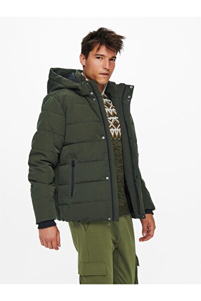 Only & Sons Ανδρικό γκρι παλτό ONSCAYSON PUFFA OTW NOOS - 22019598