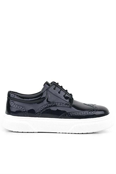 Rakerplus Black Patent Leather White Sole Oxford Children's Classic Shoes