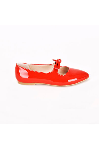 JustBow Women's Daily Red Ballerinas