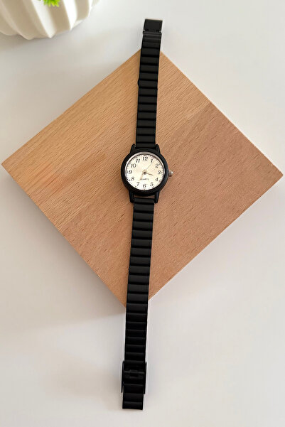 FIERA JEWELRY ساعة يد من الفولاذ الكوارتز باللون الأسود قابلة للتعديل