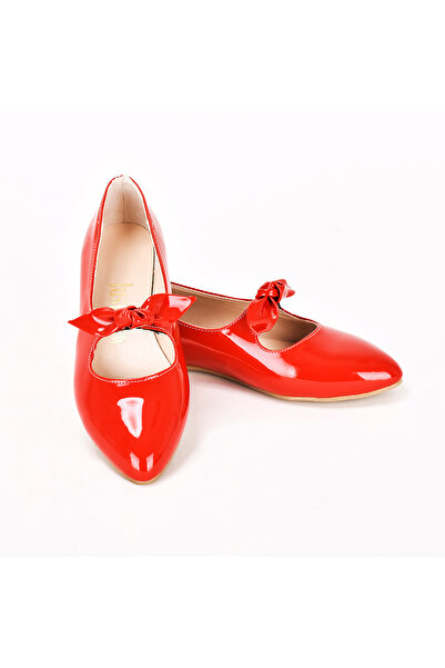 JustBow Women's Daily Red Ballerinas