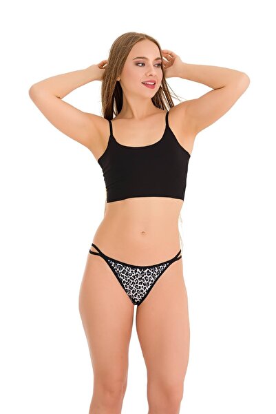 Newlilla Pachet de 1025 de chiloți de bikini cu detaliu dublu rope-stone 1025-V8