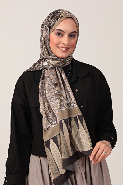 ipekistanbul شال من القطن والحرير - نمط شراشيب إترو - أخضر هينا