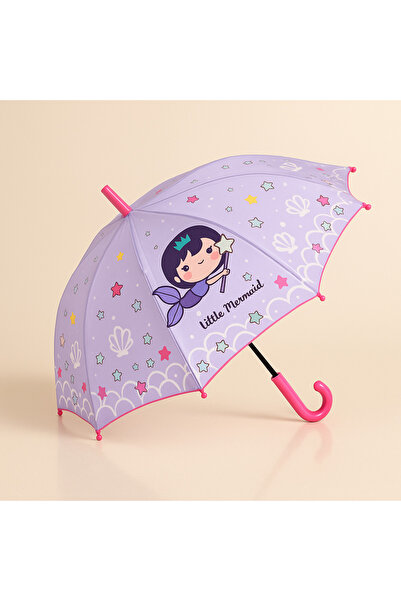 esdekor Küçük Deniz Kızı Çocuk Şemsiye Manuel El ile Açılır 1 Adet Rüzgara Da...