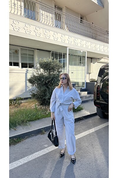 Flow Kargo Cepli Paraşüt Kumaş Gri Tulum