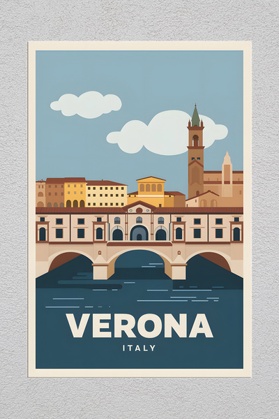 Lucena Pictură decorativă de perete vintage Verona Italia imprimată pe metal