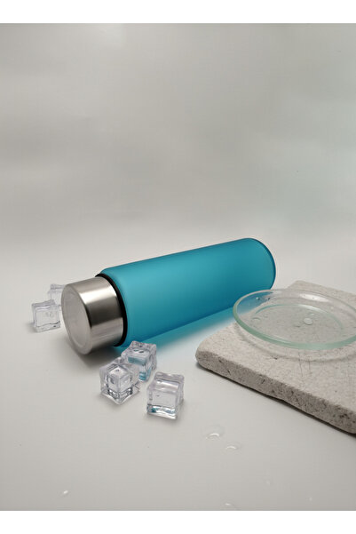 Blissra 550 ml Matte Glass Water Bottle – Colored Translucent Glass Flask