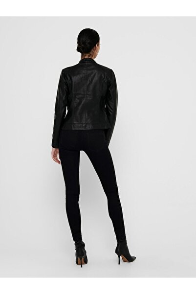 ONLY 15081400 Дамско кожено яке, черно