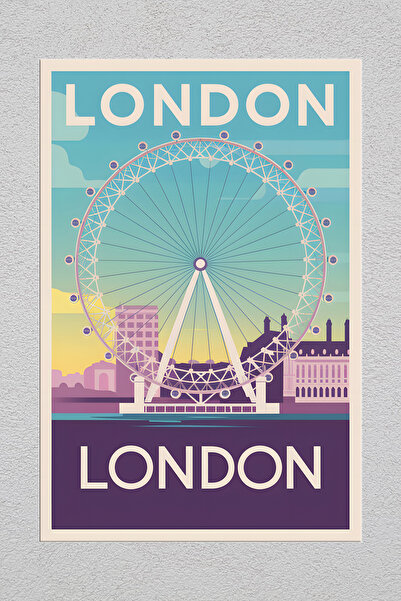 Lucena Pictură decorativă de perete vintage cu imprimeu metalic Londra Anglia 4