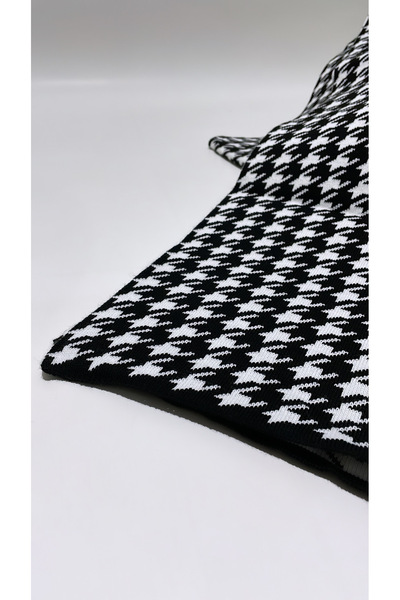 Onur Scarf - Houndstooth Pattern Winter Neck Scarf Thick Quality Fabric Woven Gramaged Product Double Sided
