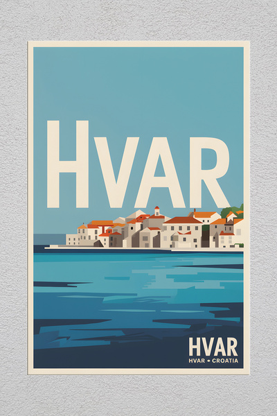 Lucena Μεταλλική εκτύπωση Hvar Croatia 2 Vintage διακοσμητική ζωγραφική τοίχων