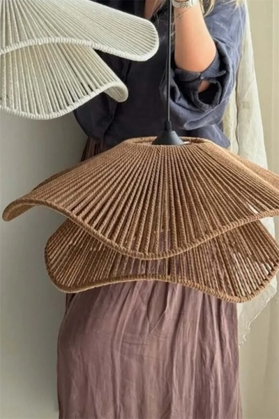 afralya home Rustik Tarz Bohem avize Makrome avize Salon avize Yatak Odası Avize Rattan Avize