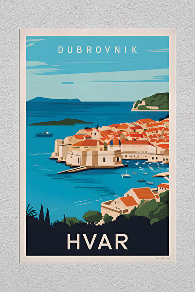 Lucena Μεταλλική εκτύπωση Hvar Croatia 1 Vintage διακοσμητική ζωγραφική τοίχων