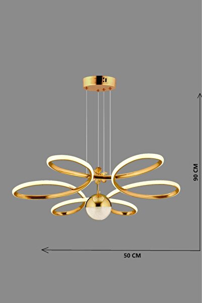 Luna Lighting Suyolu Gold Metal Mutfak Salon Oturma Yatak Odası Modern Led Beyaz Işık Avize