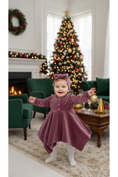 DKBAB KADİFE MENDİL BEBEK ÇOCUK KIZ ELBİSESİ