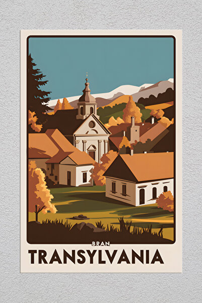 Lucena Pictură decorativă de perete vintage Transylvania 2 imprimată pe metal