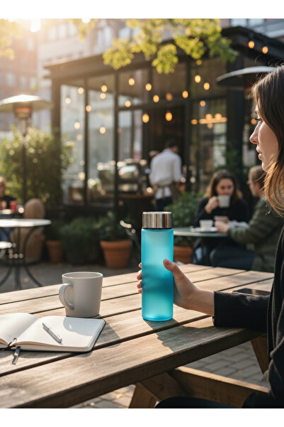 Blissra 550 ml Matte Glass Water Bottle – Colored Translucent Glass Flask