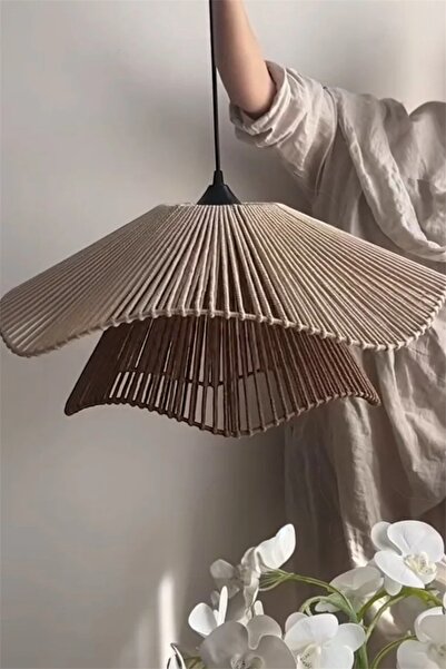 afralya home Rustik Tarz Bohem avize Makrome avize Salon avize Yatak Odası Avize Rattan Avize Sarkıt