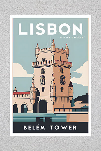 Lucena Metal Printed Lisbon Belem Tower Portugal Vintage Decorative Wall Painting