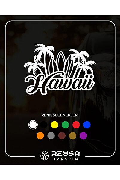 Reysa Tasarım ملصق هاواي مقاس 17x17 سم باللون الأبيض