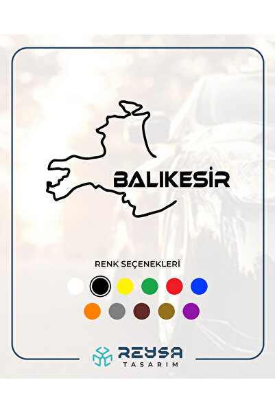 Reysa Tasarım ملصق سيارة خريطة باليكسيور مقاس 17x17 سم باللون الأسود