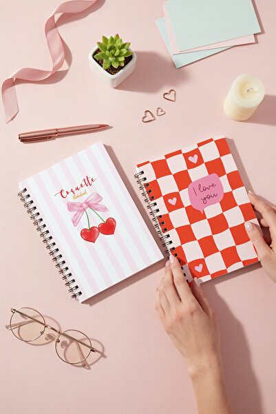 Notisyon A5 Spiralli Okul Defteri 120 Sayfa 2’li Set, 1 Çizgili - 1 Çizgisiz Defter, Notebook, Ders Programlı