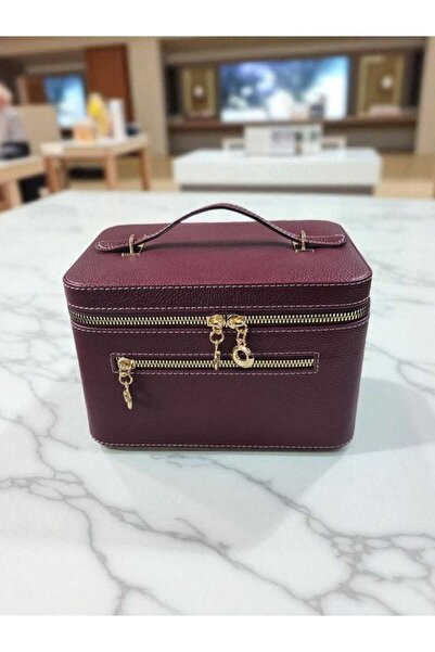 Gold Box Cosmetic Makeup Bag with Mirror Travel Set Makeup Accessories Organizer