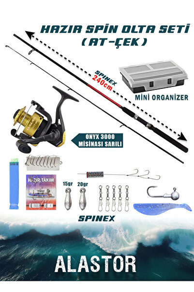 ALASTOR Spinex Spin Olta Seti Hazır Olta Seti At-Çek Olta Seti Spin Olta Kamışı 10-40