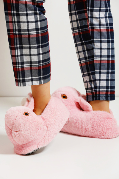 Devida Tavşan Model Kaymaz Taban Rahat Ve Konforlu Kışlık Kadın Panduf