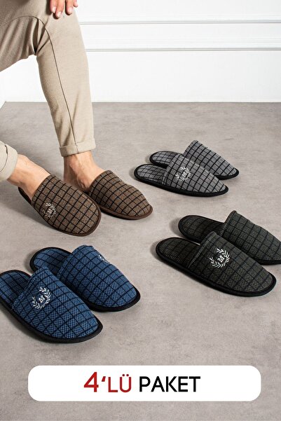 FUGA MODA Παντόφλες Astra 4 τεμαχίων οικιακής χρήσης, παντόφλες προσκέφαλου, χειμερινές παντόφλες, που δεν κρανίζουν, ελαφριά σόλα, ανδρικές παντόφλες για εσωτερικούς χώρους