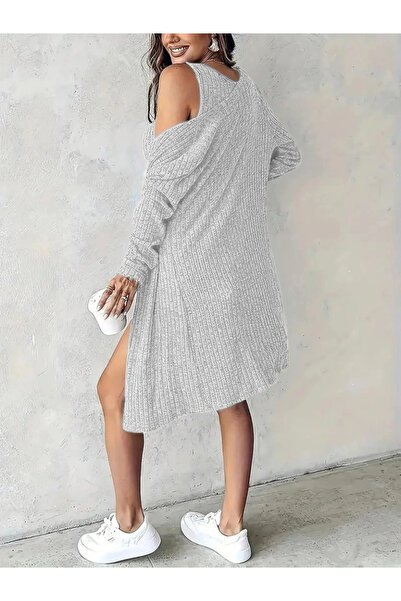 ALPACO Women's Strappy Round Neck Button Front Ruched Camisole Mini Dress and Short Jacket