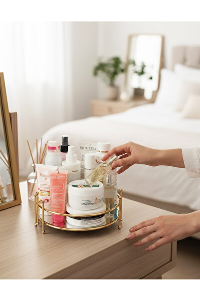 EVSTYLE ДЗЕРКАЛЬНИЙ ОРГАНАЙЗЕР ДЛЯ МАКІЯЖУ З ПОЗОЛОТОЮ