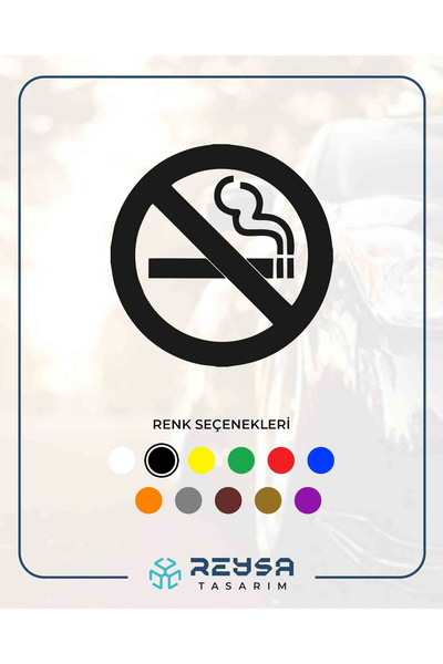 Reysa Tasarım Sigara Içilmez Araba Stickeri 16x16 Cm Siyah