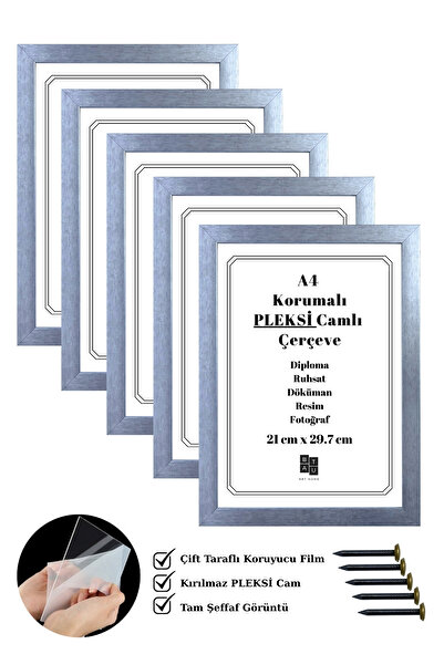 Batu Art Home 5 Adet A4 Çerçeve Korumalı Kırılmaz Pleksi Camlı Belge Diploma ...