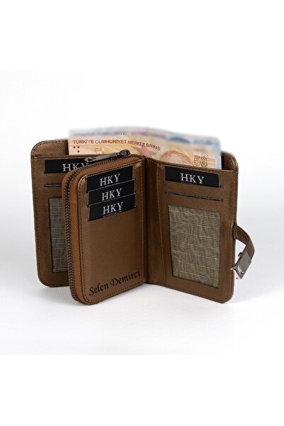 HKY İsme Özel Çok Kullanışlı Küçük Boy Kadın Cüzdan