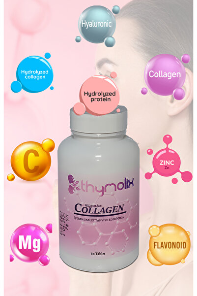 THYMOLIX Hidrolize Collagen Tablet – 60 Adet | Tip 1–3 Kolajen, C Vitamini Destekli