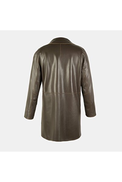 Desa Simonetta Green Women's Double Sided Leather Top Coat