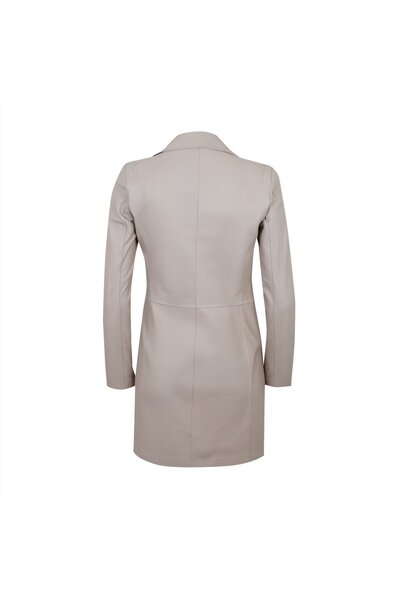 Desa Adrina Krem Kadın Deri Trençkot