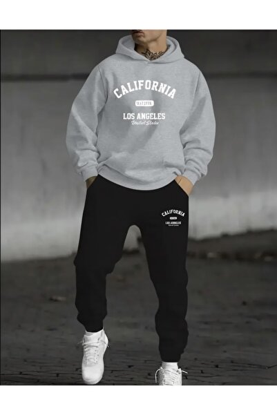 FUFLUNS CALIFORNIA LOS ANGELES SET DE PANTALON DE ANTRENAMENT CU GLUGĂ PENTRU FEMEI/BĂRBAȚI UNISEX