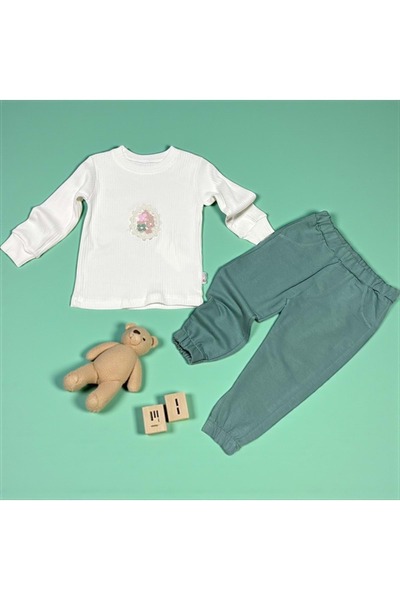 LOVE MAXX SET SUPERIOR INFERIOR CU IMPRIMARE TRANDAFIR Verde