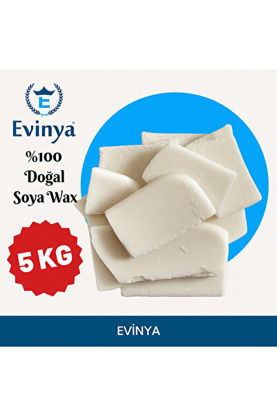 EVİNYA %100 Naturel Soya Wax 5 Kg | Sertifikalı Doğal Soya Mumu Mum Yapımı İçin