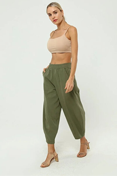 FASHION COCKTAIL Dar Paça Şalvar Stil Belden Lastikli Cepli Spor Kombin Panto...