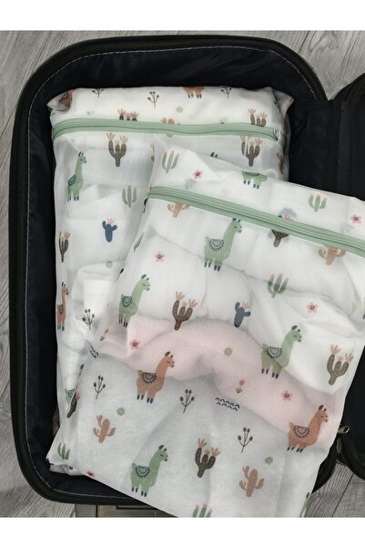 Ferzin Desenli Çamaşır Yıkama Filesi 3'lü Set Fermuarlı