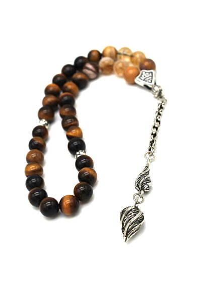 Esre Doğaltaş Takı Başak Burcu  Burç Taşı Sitrin Jasper Kaplan Gözü Tesbih