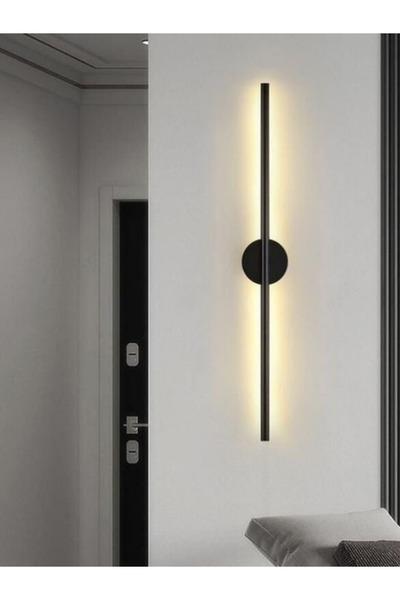VOLTMARKET Modern Dekoratif Led Duvar Aplik 70cm Siyah 3000k Elektrikli