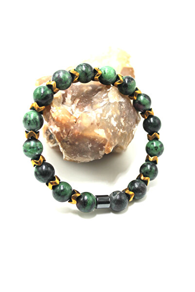 Esre Doğaltaş Takı سوار من حجر الزمرد الأصلي والأنيوليت والهيماتيت الطبيعي