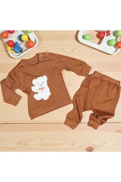 LOVE MAXX طقم علوي وسفلي من القطيفة على شكل دب كيرتيل