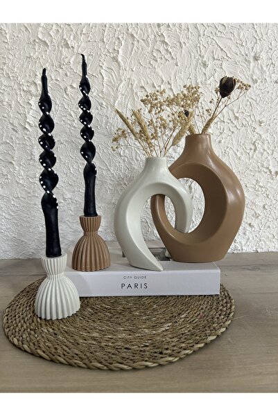 Zigzag Home Διακοσμητικό σετ βάζων σε στυλ Bohemian Lover Ivy με Σετ Βάζων και Κηροπήγιο από Damask, Διακοσμητικό Σετ ειδώλιων