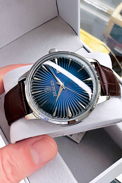 Homies ساعة يد رجالية أصلية من الجلد الطبيعي باللون البني 3 Atm مقاومة للماء ...