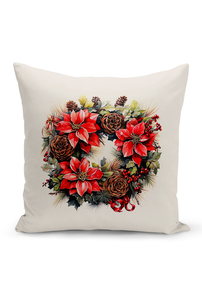 Bertille Home Новогодишна серия Двустранна калъфка за възглавница с цифров пе...